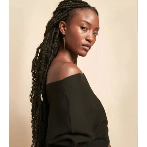 Banana Republic Colleta Off-Shoulder Midi Sweater Dress black size XXL NWT - Picture 4 of 8